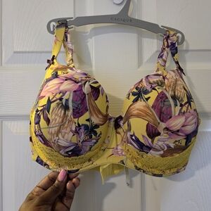 Cacique Yellow and Purple Floral Bra